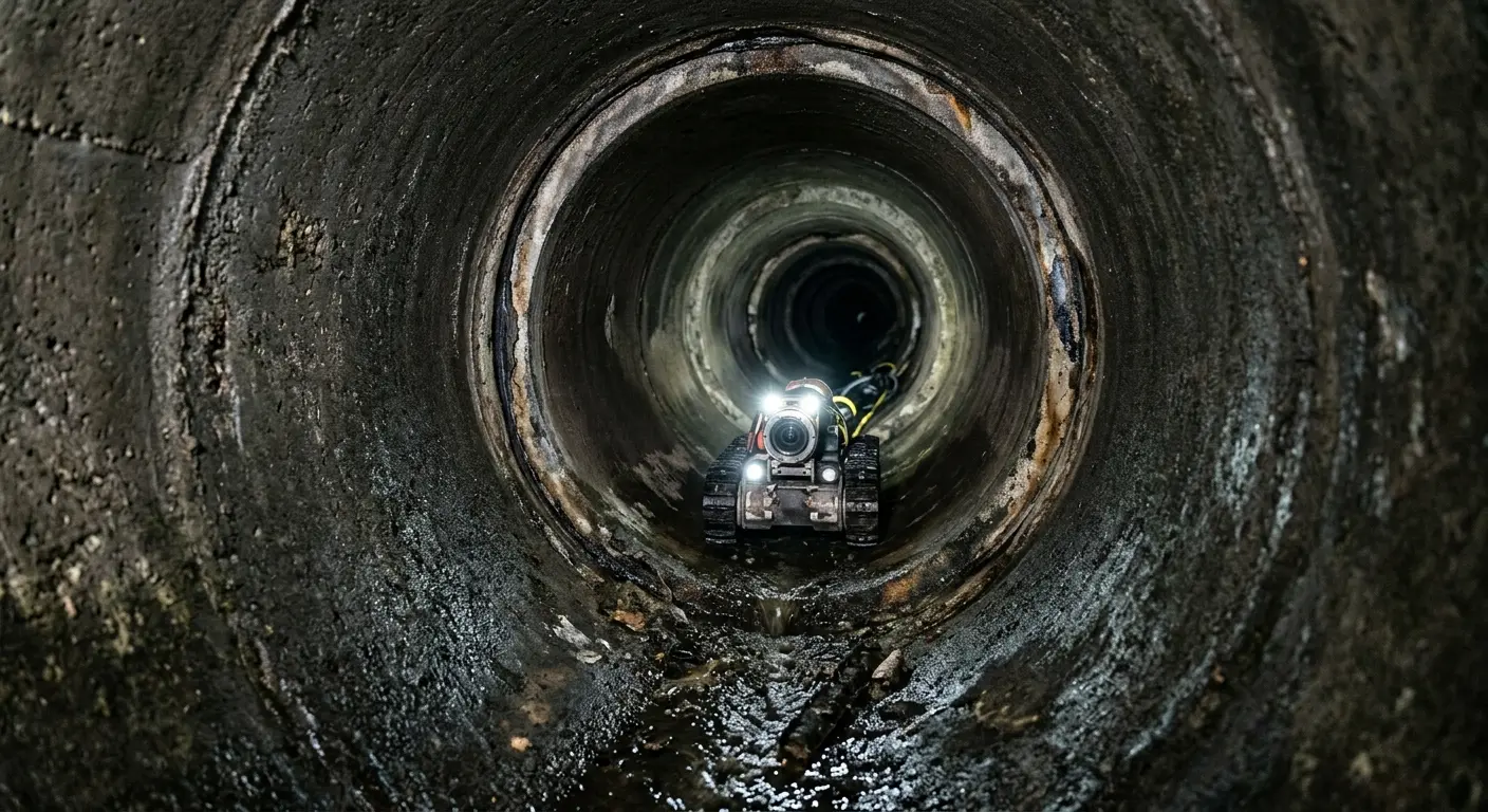 Robotic sewer camera inspecting pipe interior for Sewer Line Cleaning in Lakewood Ranch